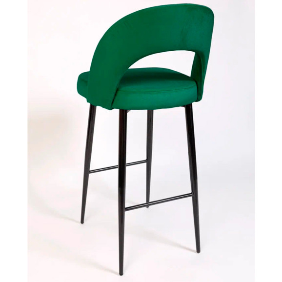 Стул Пиннате, барный, зеленый, черный, велюр - фото 6