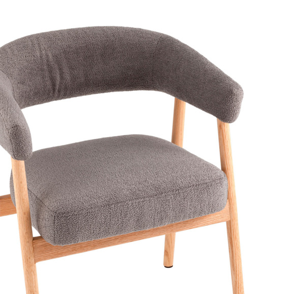 Стул обеденный Zubo с деревянными ножками, темно-серый Стул обеденный Zubo с деревянными ножками, темно-серый - фото 5