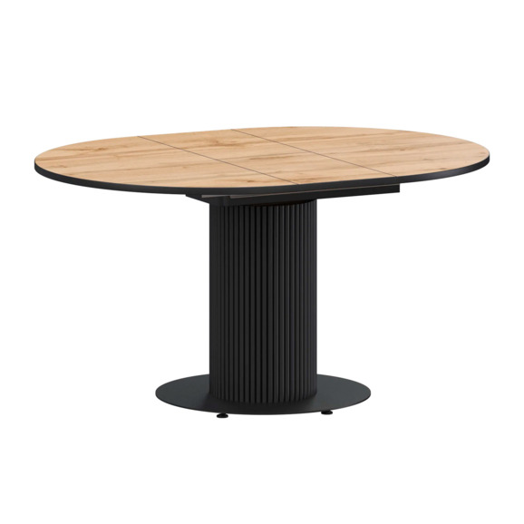 Стол раздвижной Амор 1000+300 дуб вотан, черный муар - фото 1