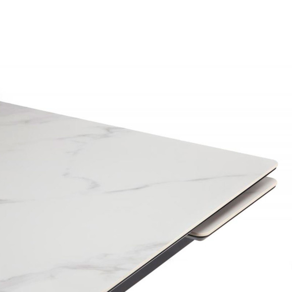 Керамический стол Старлайт 140(200)х80 snow alpin white / черный Керамический стол Старлайт 140(200)х80 snow alpin white / черный - фото 6