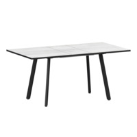 Настоящее фото товара Стол раздвижной Рольф 1100+300 фрост, черный муар, произведённого компанией ChiedoCover