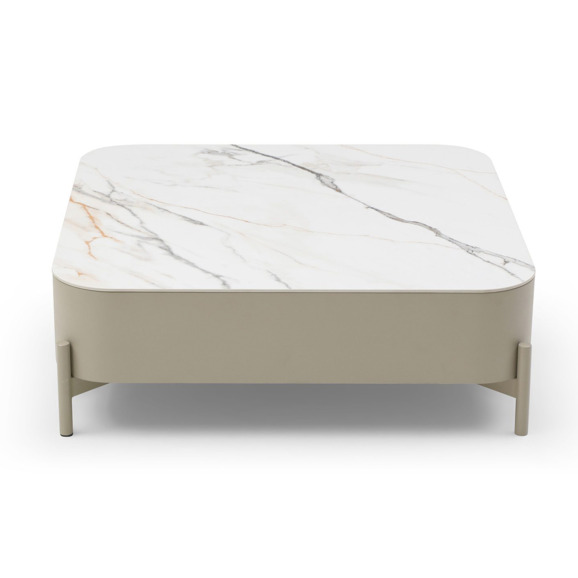 Журнальный стол Эклипс, бежевая матовая керамика - фото 2