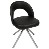 Настоящее фото товара Стул Пиннате, пирамида, черный, серебро, экокожа, произведённого компанией ChiedoCover