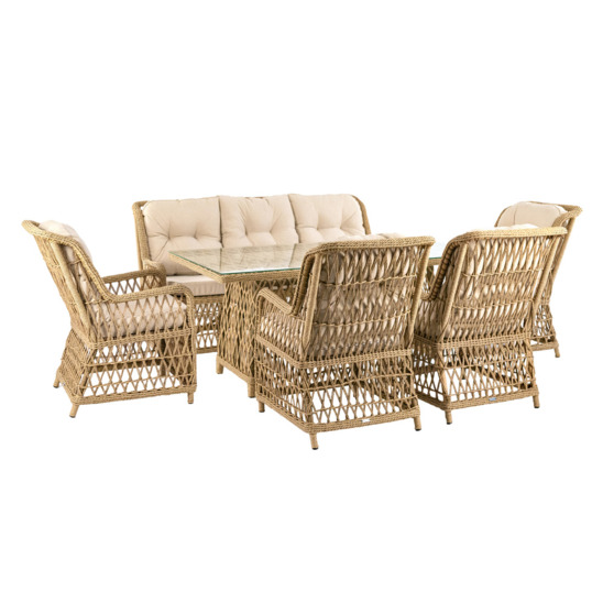 Стол обеденный Rivia со стеклом 90х120хH76 - фото 2