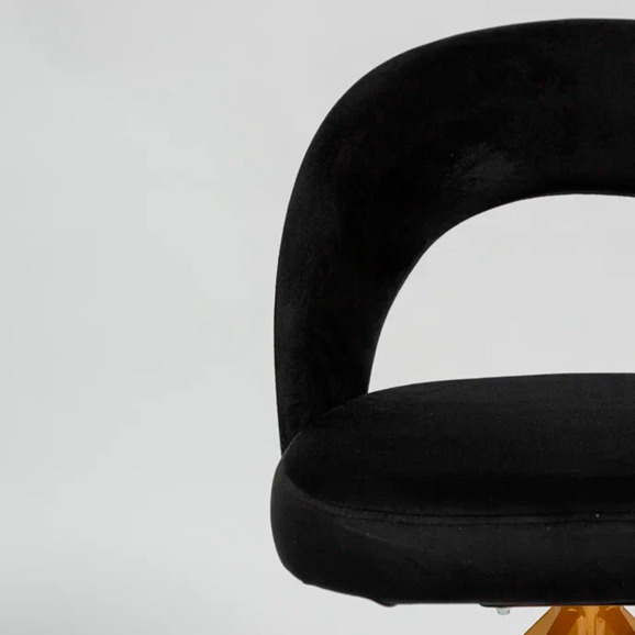 Стул Пиннате, пирамида, черный, золотой, велюр - фото 5