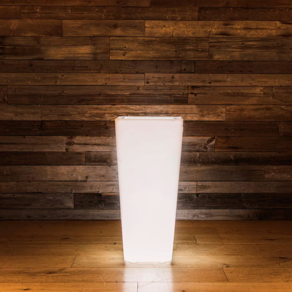 Светящееся LED кашпо-конус Flow 220V White XL - фото 1
