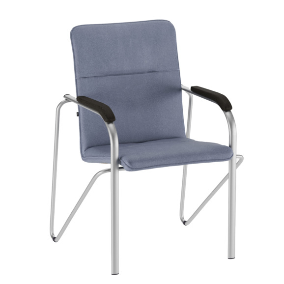 Стул Самба, велюр велютто 32, каркас серебро, подлокотники бук, морилка черная Стул Самба, велюр велютто 32, каркас серебро, подлокотники бук, морилка черная - фото 1