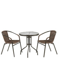 Настоящее фото товара Комплект мебели Сидней, 2 стула, коричневый, произведённого компанией ChiedoCover