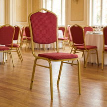 Фотография товара Стул Хит 20 Лайт, жаккард корона красная, каркас золото глянец от компании ChiedoCover.