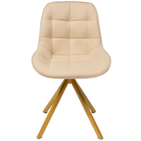 Фотография товара Стул Мускус, пирамида, кожа, бежевый, золотой от компании ChiedoCover.