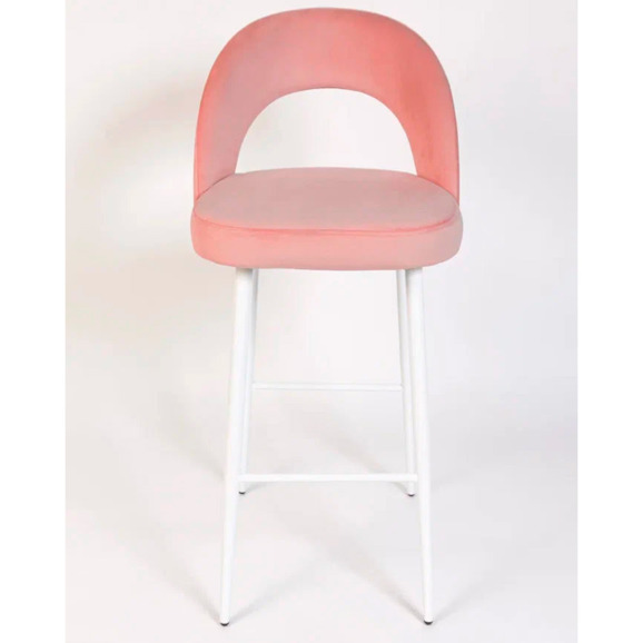 Стул Пиннате, барный, пудровый, белый, велюр - фото 2