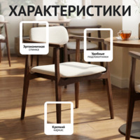 Фотография товара Стул Гави, велюр Тедди 300, ножки бук морилка венге от компании ChiedoCover.