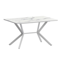Настоящее фото товара Стол нераздвижной Сири 1200, Р20, мрамор белый, белый муар, произведённого компанией ChiedoCover