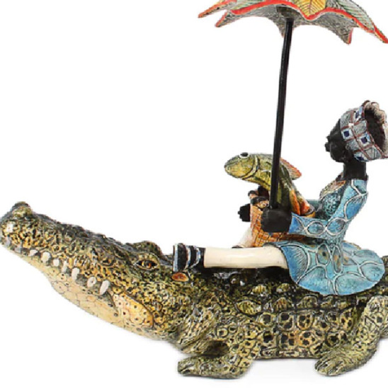 Декоративная статуэтка Наездник на крокодиле - фото 2