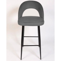 Фотография товара Стул Пиннате, барный, серый, черный, велюр от компании ChiedoCover.