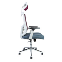 Кресло офисное / Гарда SL / белый пластик / вишневая сетка / серая сидушка