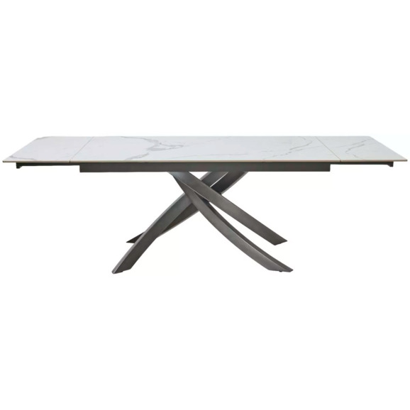 Стол Estebio 160, gloss statuario white solid ceramic, серый металлик - фото 11