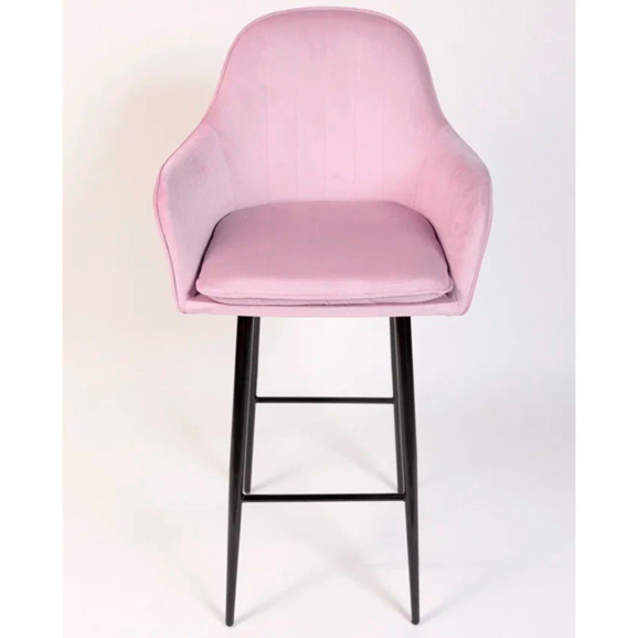 Кресло Сета, барные ножки, сиреневый, черный, велюр - фото 2