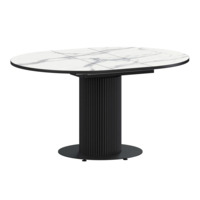 Фотография Стол раздвижной Амор 1000+300, мрамор белый, черный муар от производителя ChiedoCover, картинка продукции, реальное фото товара Настоящее фото товара Стол раздвижной Амор 1000+300, мрамор белый, черный муар, произведённого компанией ChiedoCover