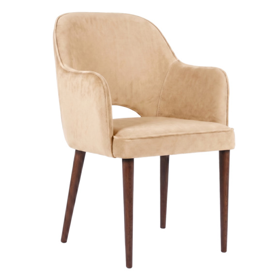 Стул Роза, велюр Фурла 151, ножки бук морилка старинный орех - фото 1