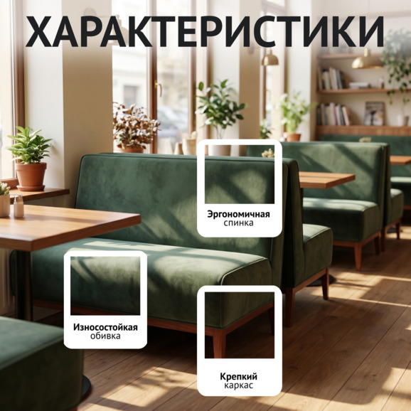 Диван Нео, велюр Фурла 695, ножки бук морилка красное дерево - фото 2