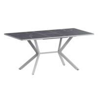 Настоящее фото товара Стол раздвижной Сири 1200+300, даркстоун, белый муар, произведённого компанией ChiedoCover