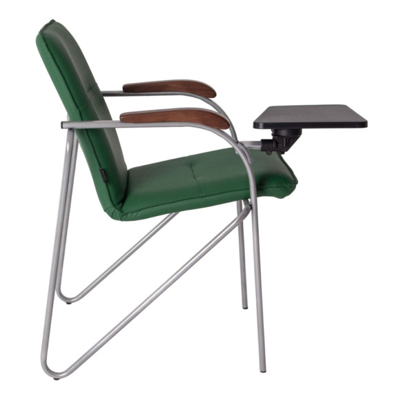 Стул Самба с пюпитром пластик черный, экокожа грасс, каркас серебро - фото 9