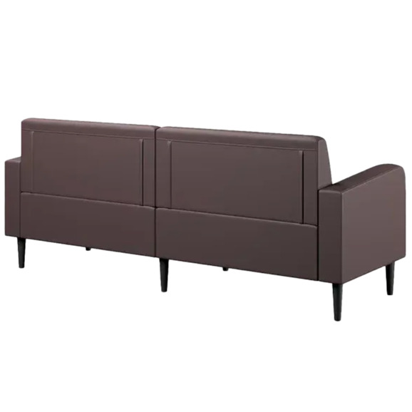 Диван Папилла, экокожа, 202 см, коричневый - фото 3