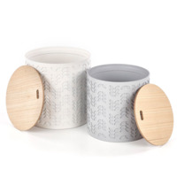 Фотография товара Набор журнальных столиков Dune, белый, серый, с отделением от компании ChiedoCover.