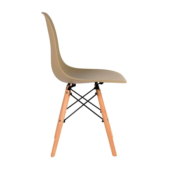 Стул пластиковый Eames, кофе с молоком, каркас бук - фото 3