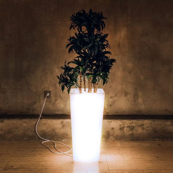 Светящееся LED кашпо-конус Flow 220V White L - фото 2