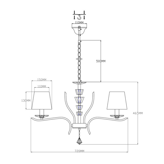 Люстра подвесная V2551-5P Silvestor 5*E14*60W Люстра подвесная V2551-5P Silvestor 5*E14*60W - фото 2