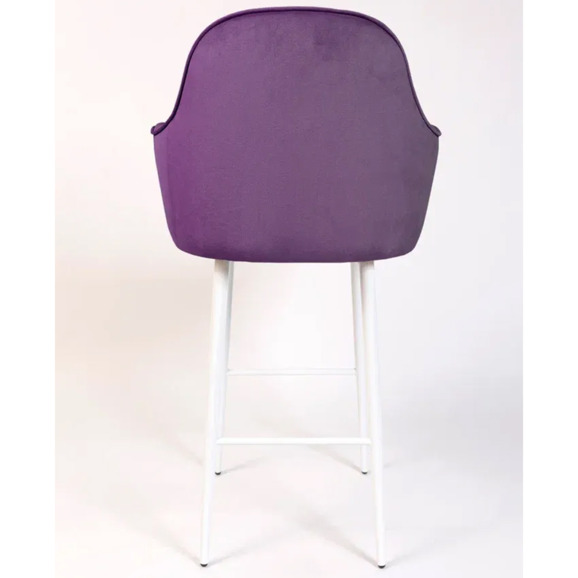 Кресло Сета, барные ножки, фиолетовый, белый, велюр - фото 6