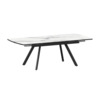Стол раздвижной Фэйвор, мрамор белый, черный муар Стол раздвижной Фэйвор, мрамор белый, черный муар