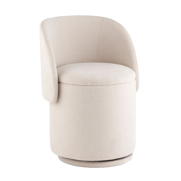 Пуф-трансформер Таунсвилл вращающийся с ящиком, букле молочный Пуф-трансформер Таунсвилл вращающийся с ящиком, букле молочный - фото 1