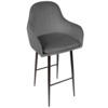 Кресло Сета, барные ножки, серый, черный, велюр