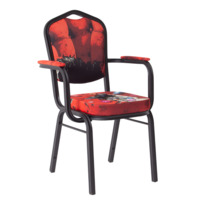 Настоящее фото товара Стул Хит 25 с подлокотниками, каркас черный муар, с принтом Collapse, произведённого компанией ChiedoCover