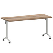 Фотография товара Стол мобильный складной радиусный, дуб сафари, белый, 25 мм, 160*70 от компании ChiedoCover.