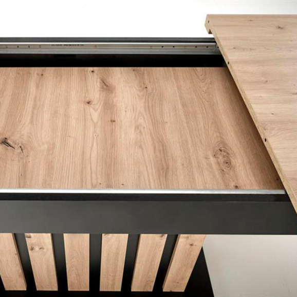 Стол обеденный Virtue, раскладной, дуб артизан, черный Стол обеденный Virtue, раскладной, дуб артизан, черный - фото 6