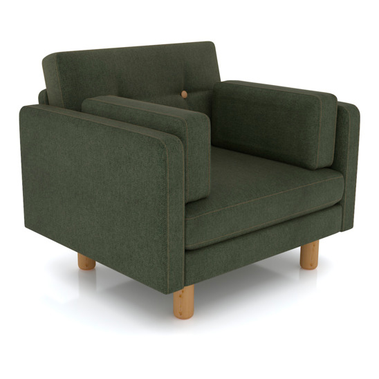 Кресло Варело, велюр темно-зеленый - фото 1