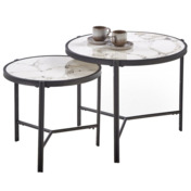 Фотография товара Набор журнальных столиков Analysis, белый мрамор, черный от компании ChiedoCover.