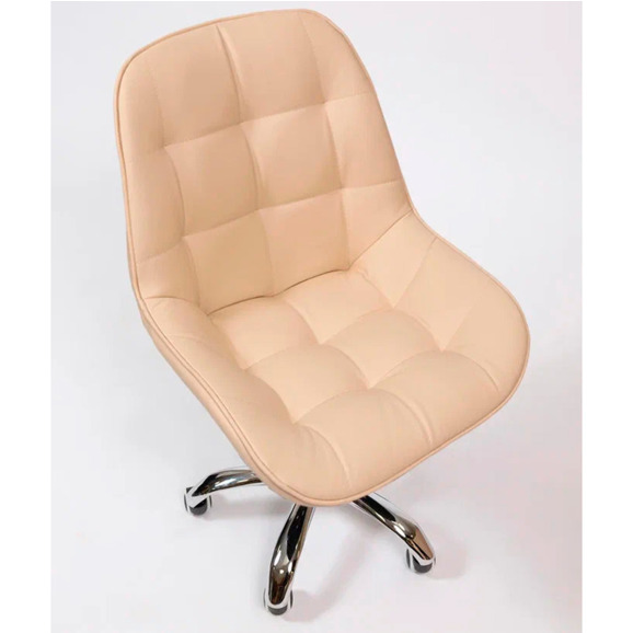 Стул Мускус, хром, бежевый, кожа - фото 6