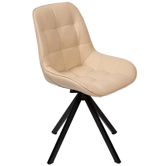 Стул Мускус, пирамида, кожа, бежевый, черный - фото 1
