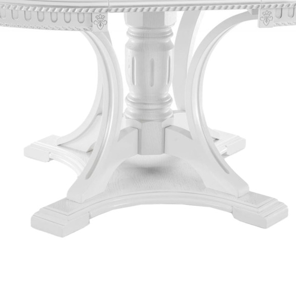 Деревянный стол Нозеан круглый белый / серебро - фото 6