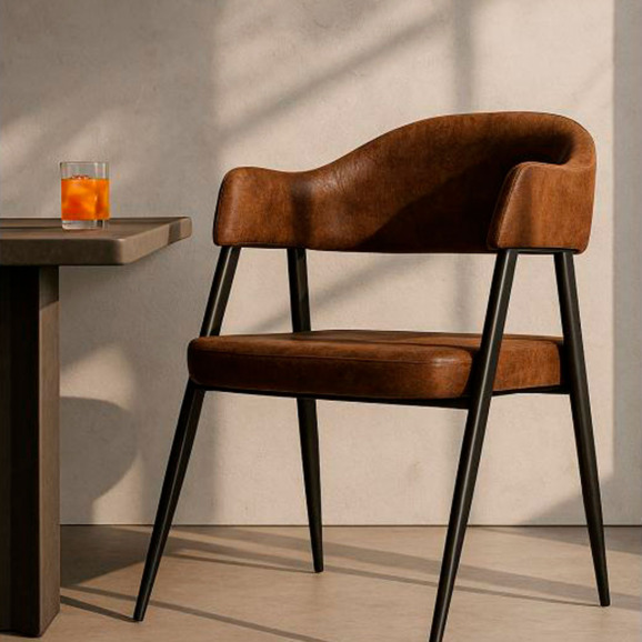 Стул на металлокаркасе Twin brown / black - фото 9