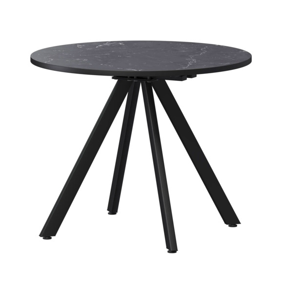 Стол нераздвижной Лаки мини 900мм, даркстоун, черный муар - фото 1