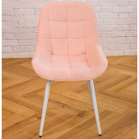Фотография товара Стул Мускус, металл круглый профиль, букле, розовый, белый от компании ChiedoCover.