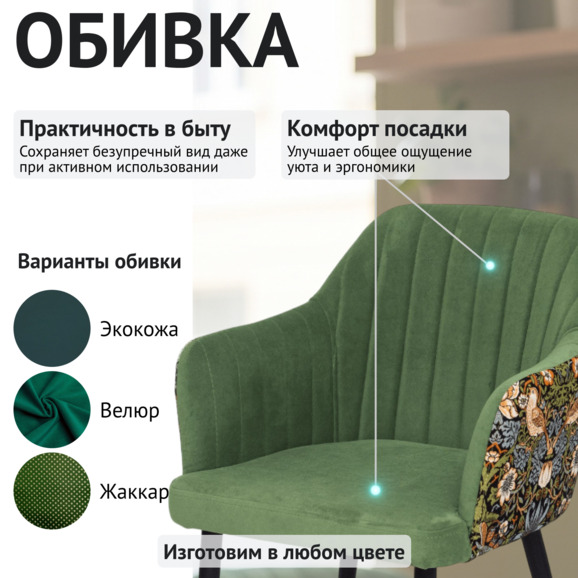 Стул Тюльпан на пространственной раме, спинка гобелен - фото 3