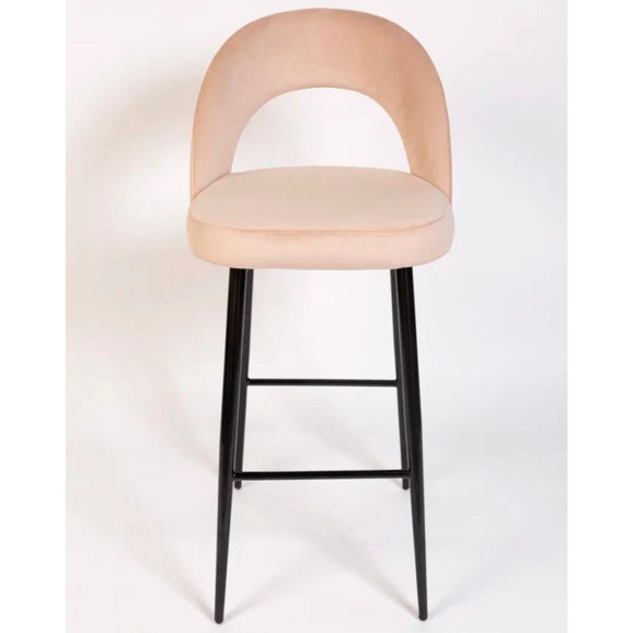 Стул Пиннате, барный, бежевый, черный, велюр - фото 2