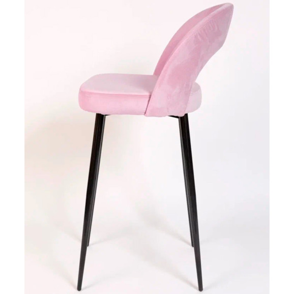 Стул Пиннате, барный, сиреневый, черный, велюр - фото 3